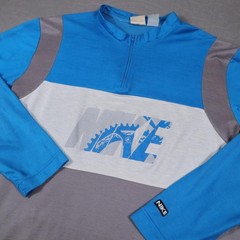 VTG Nike 1/4 Zip Cycling Jersey 80s Shirt Men Large Blue Colorblock Pockets Gear