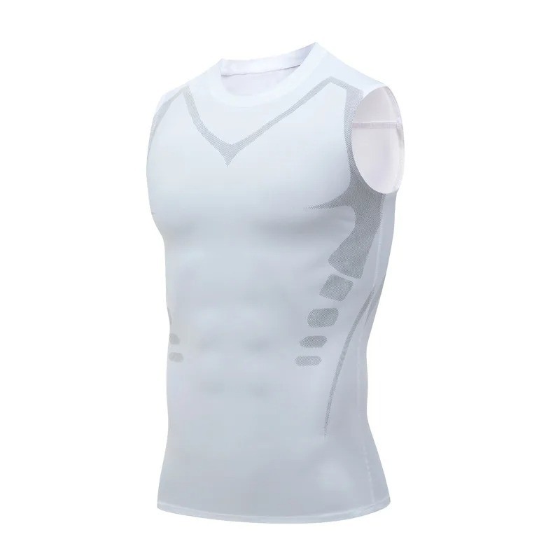 Men Compression Shirt Version Ionic Shaping Sleeveless Vest Sport Tank Top S-2XL gallery