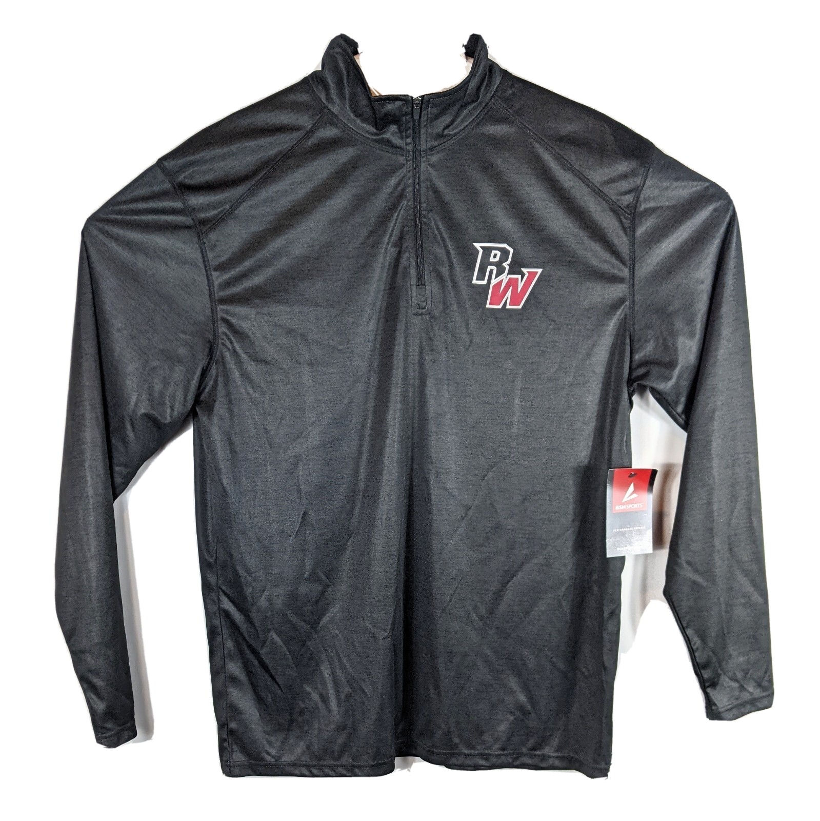1/4 Zip Gray Workout Shirt Long Sleeve Gray Mens Large RW gallery