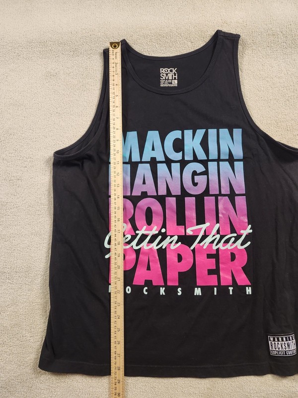 Rocksmith Men Black Tank Shirt - Size Large Hanging Rolling Paper gallery