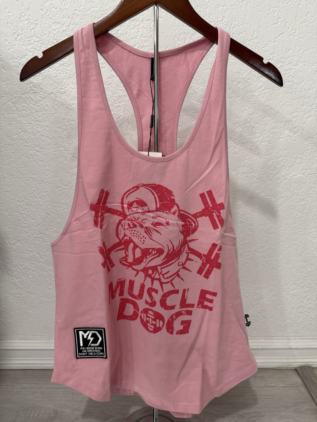 Muscle Dog Singlet Tank Top Vest Bodybuilding Gold's Gym Stringer Shirt S: XXL gallery