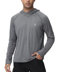 Mens UPF 50 Sun Hoodie Quick Dry UV Protection Fishing Shirt Athletic Top