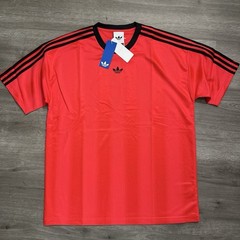 adidas Originals Men’s Red/Black Jacquard Logo T-Shirt Size M Crew Neck JW5881