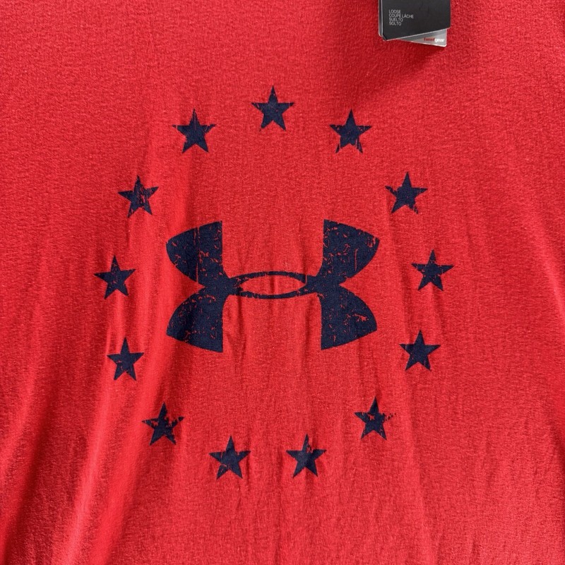 Under armour Freedom Shirt Mens Large Red Short Sleeves New With Tags Loose Heat gallery