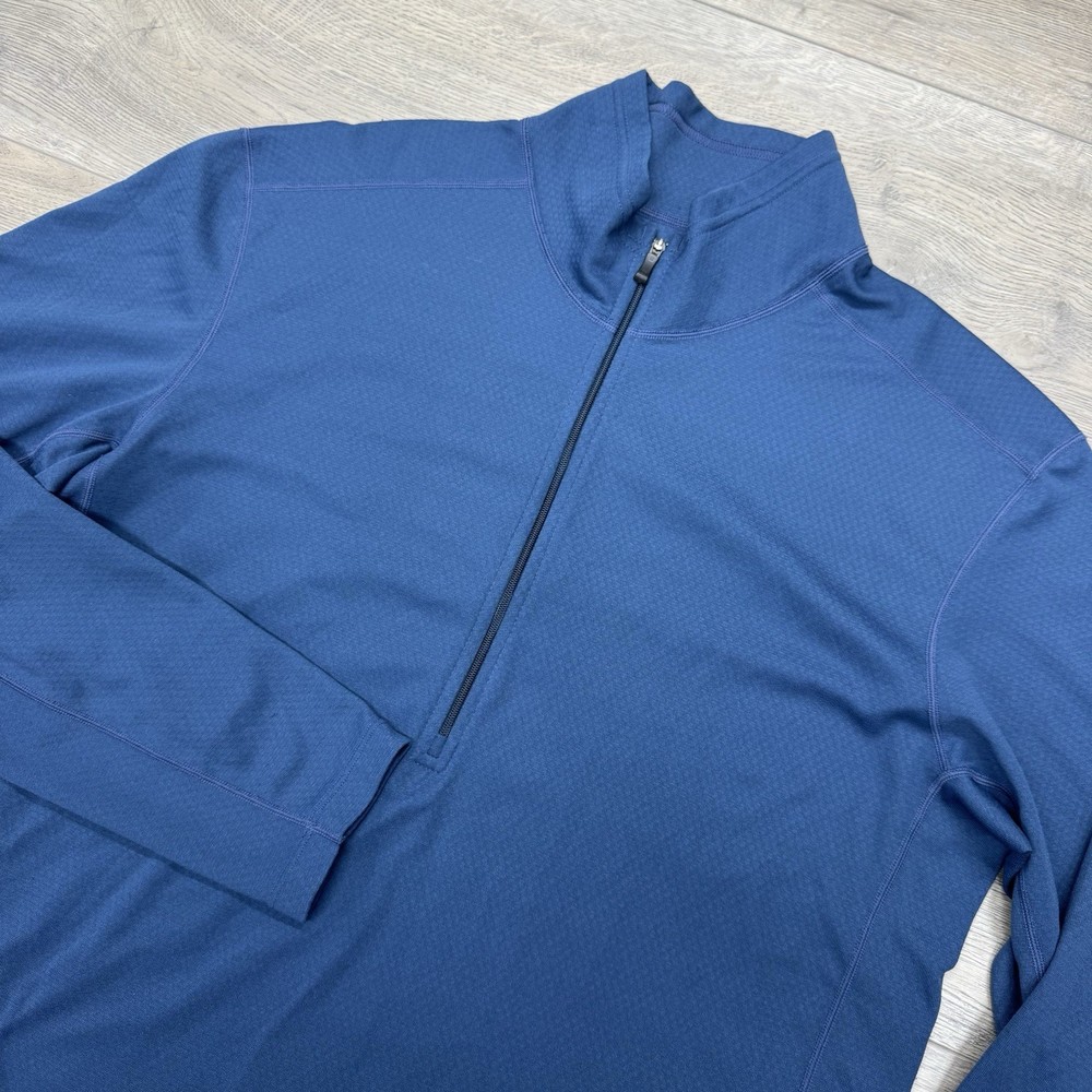 REI Blue Lightweight 1/4 Zip Pullover Men Sz L MTS Hike Climb