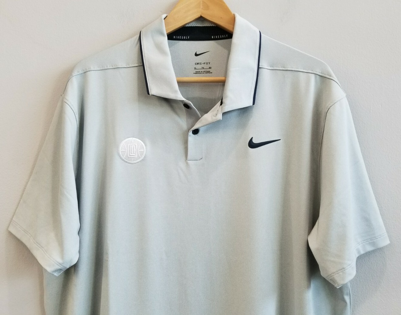 Nike Dri-Fit Vapor Performance Gray Golf Polo Shirt LA CLIPPERS DH0608 Men's XL gallery