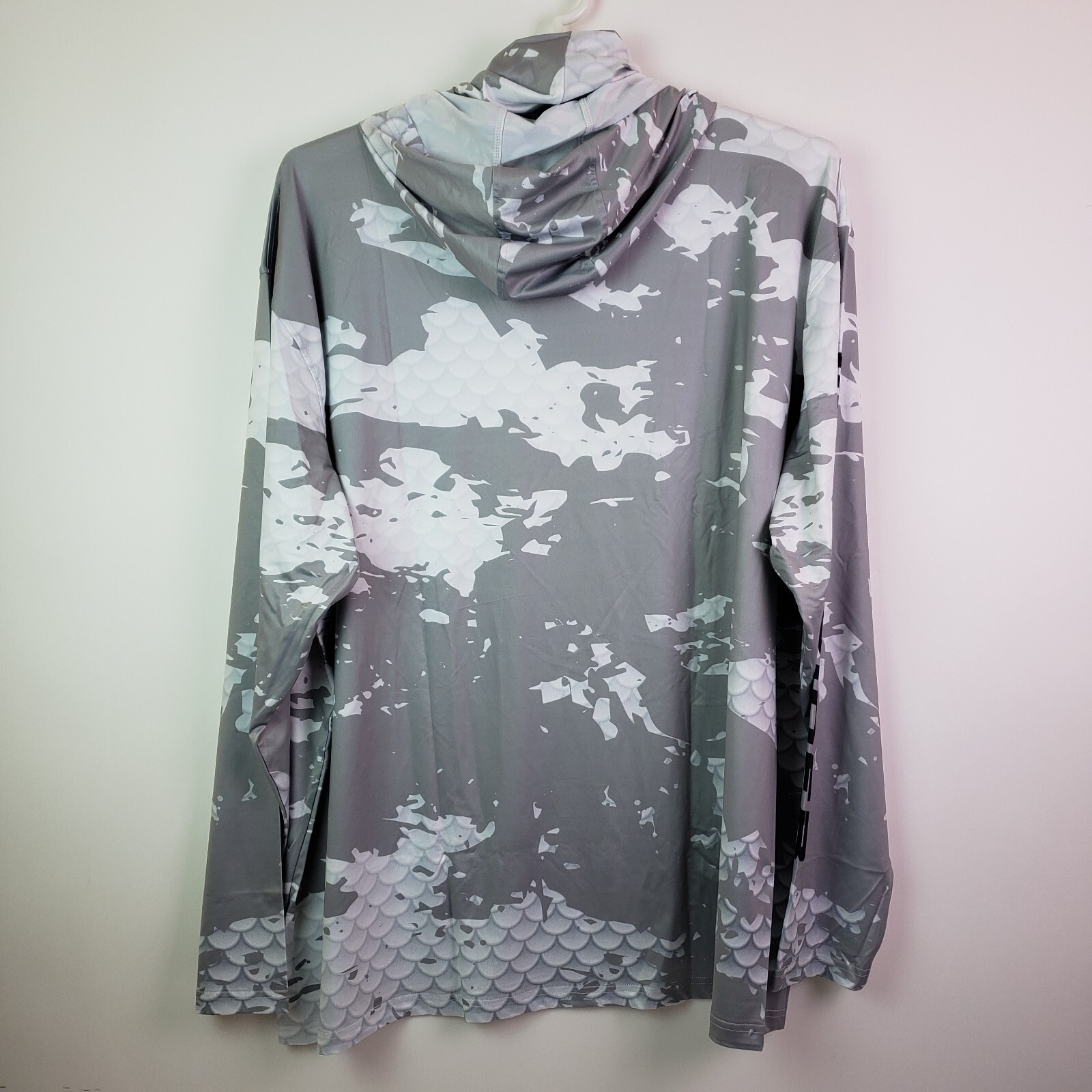 Helios Mens Size 4XL Scale Armor Grey Hooded Long Sleeve Fishing Shirt gallery