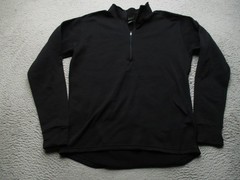 L.L. Bean Pullover Mens L Black 1/4 Zip Fleece Thermal Base Layer Shirt USA