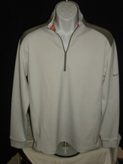 Mens Nike Golf Tour Performance 2-Tone Gray Poly L/S 1/2 Zip Pullover Sz. M