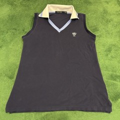 Polo Golf Ralph Lauren Womens Sleeveless Polo Shirt Small Navy Made Peru