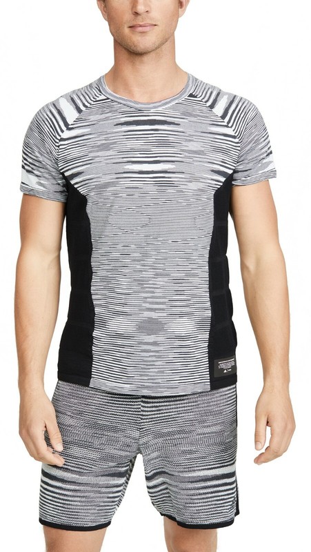 MISSONI x Adidas Men's 'CRU Tee' Knit Space-Dyed Melange T-Shirt Blk/Wht M *NWT* gallery