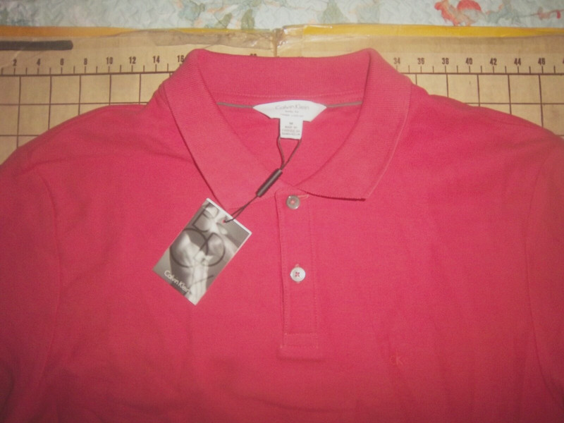 MENS MEDIUM SALMON CALVIN KLEIN POLO SHIRT - NWT gallery