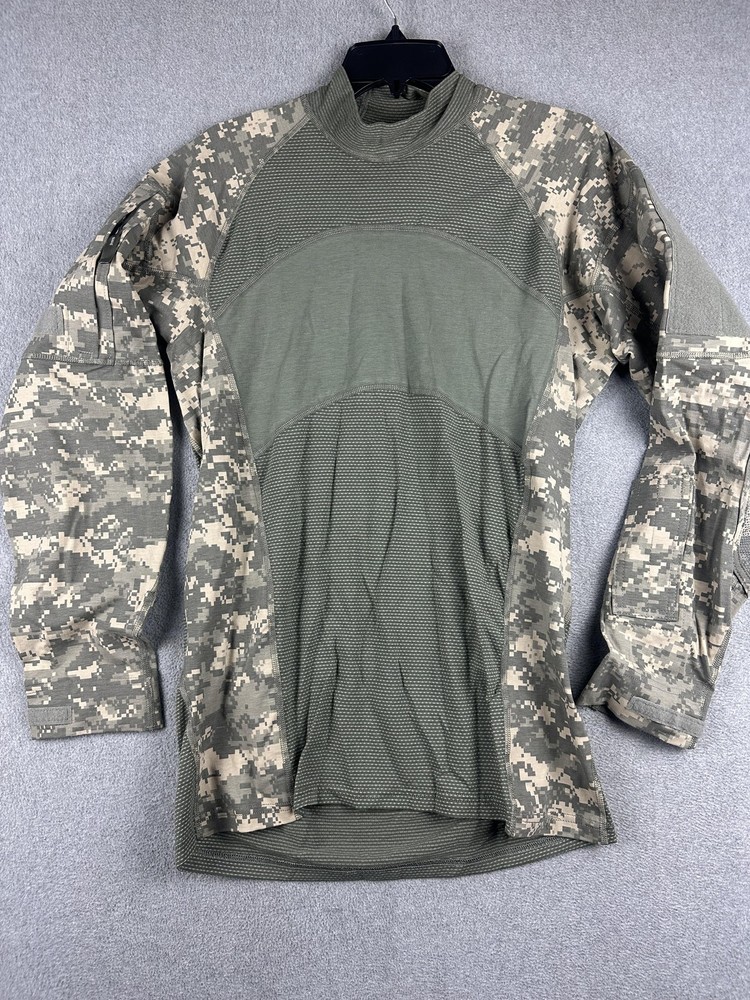 Massif Army Combat Shirt Mens Medium Green Camo Long Sleeve Tactical ACU Jersey