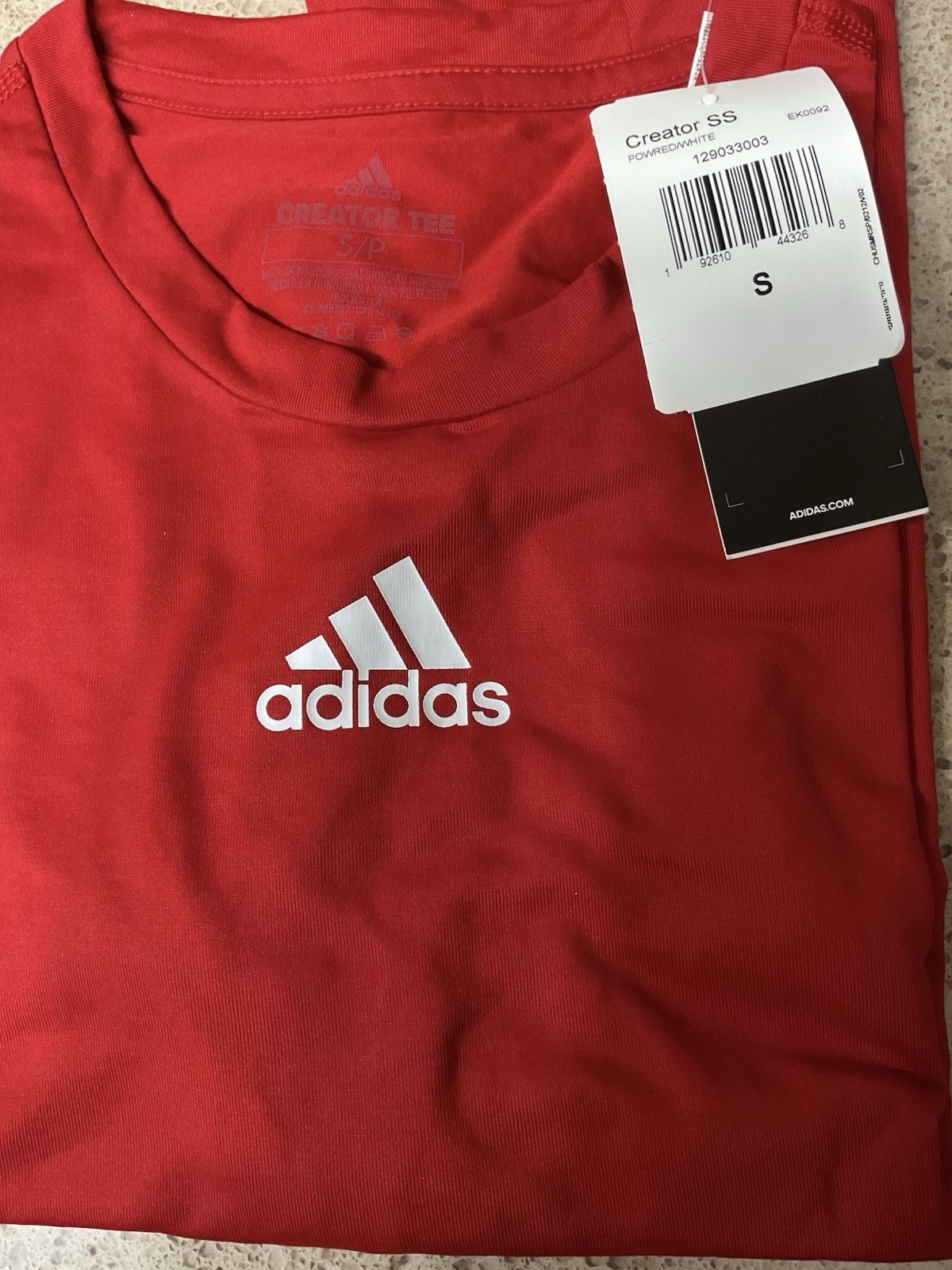 Adidas Mens Tshirt Creator Short Sleeve Red Gym Running Sz Small New gallery
