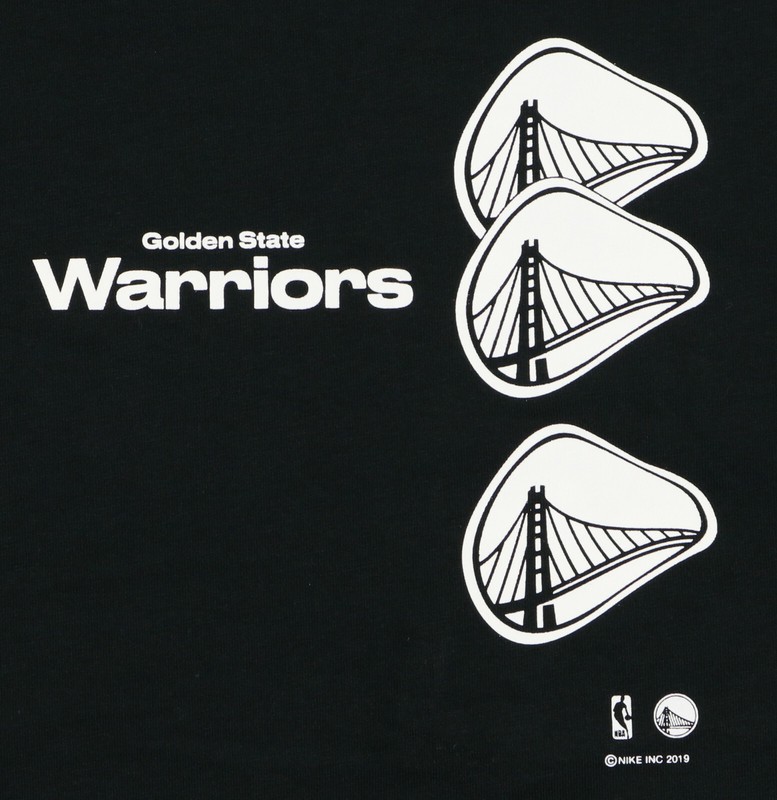 NIKE Golden State Warriors Distorted Logo Long Sleeve Shirt sz S Small Black NBA gallery