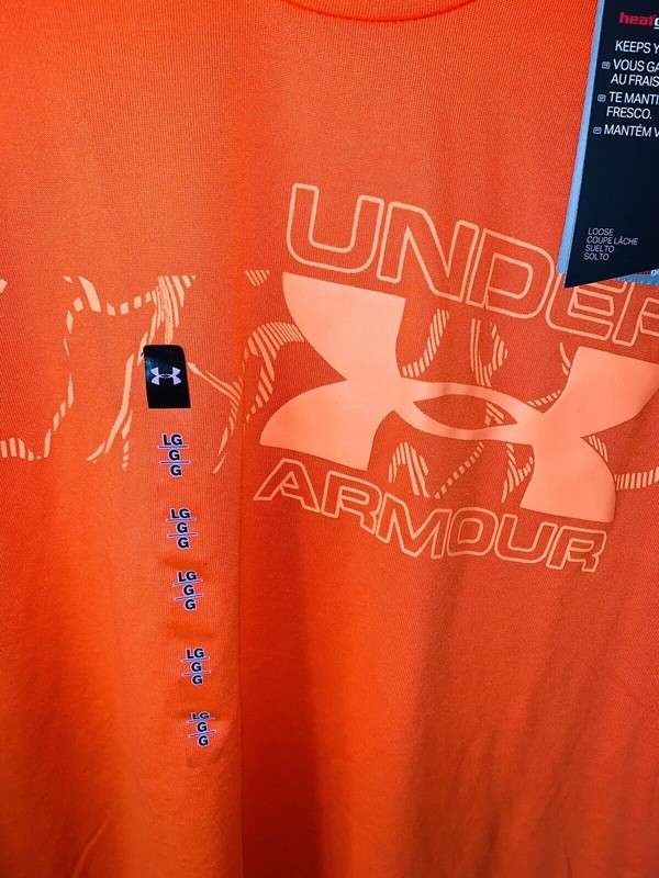 Under Armour Heat Gear Loose Polyester Shirt Orange Various Sizes New gallery