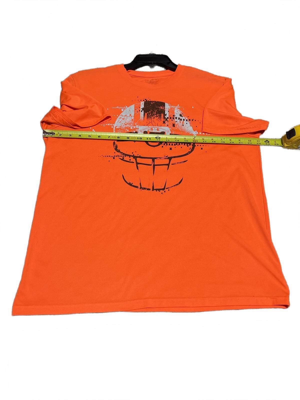 Under Armour Mens L Orange "Distressed" Football Helmet Graphic Short Sleeve Tee gallery