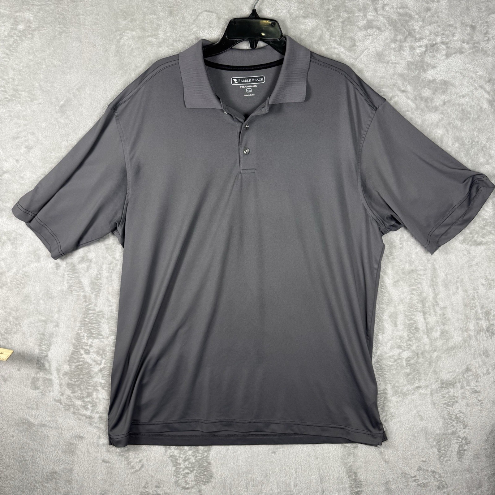 Pebble Beach Performance Mens 2XL Gray Golf Polo Shirt Lightweight gallery