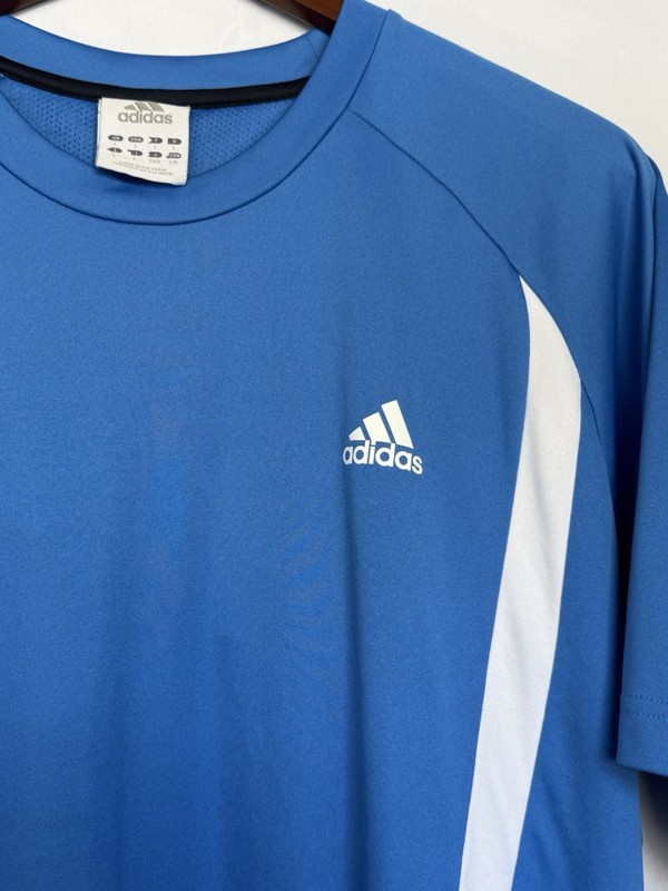 Adidas Performance Blue Athletic Shirt Men’s Short Sleeve Shirt, Large gallery