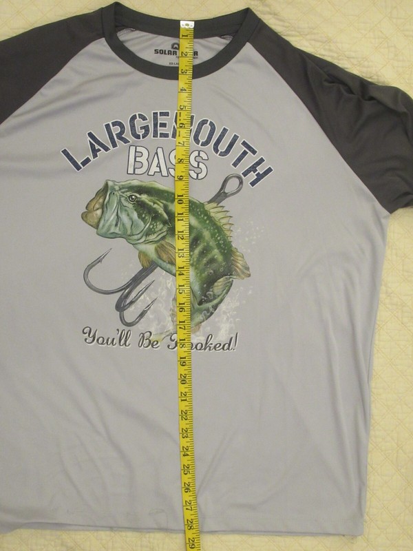 Solar Gear Largemouth Bass Men's Shirt Long Sleeve Gray Size XX-Large (50-52) gallery