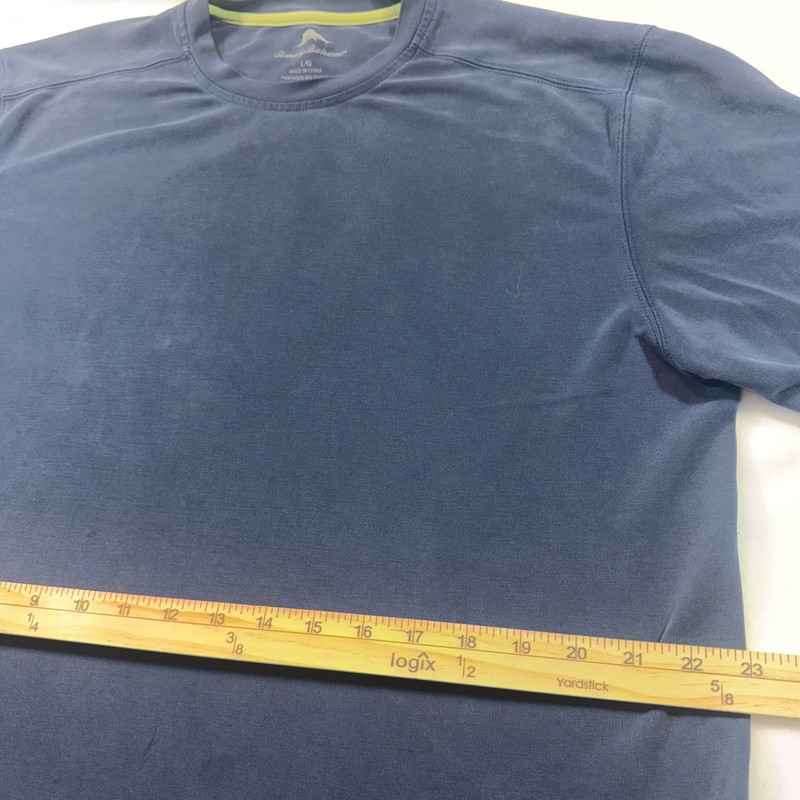 Tommy Bahama IslandZone Mens Large Blue Heathered UPF 30 Performance T-Shirt gallery