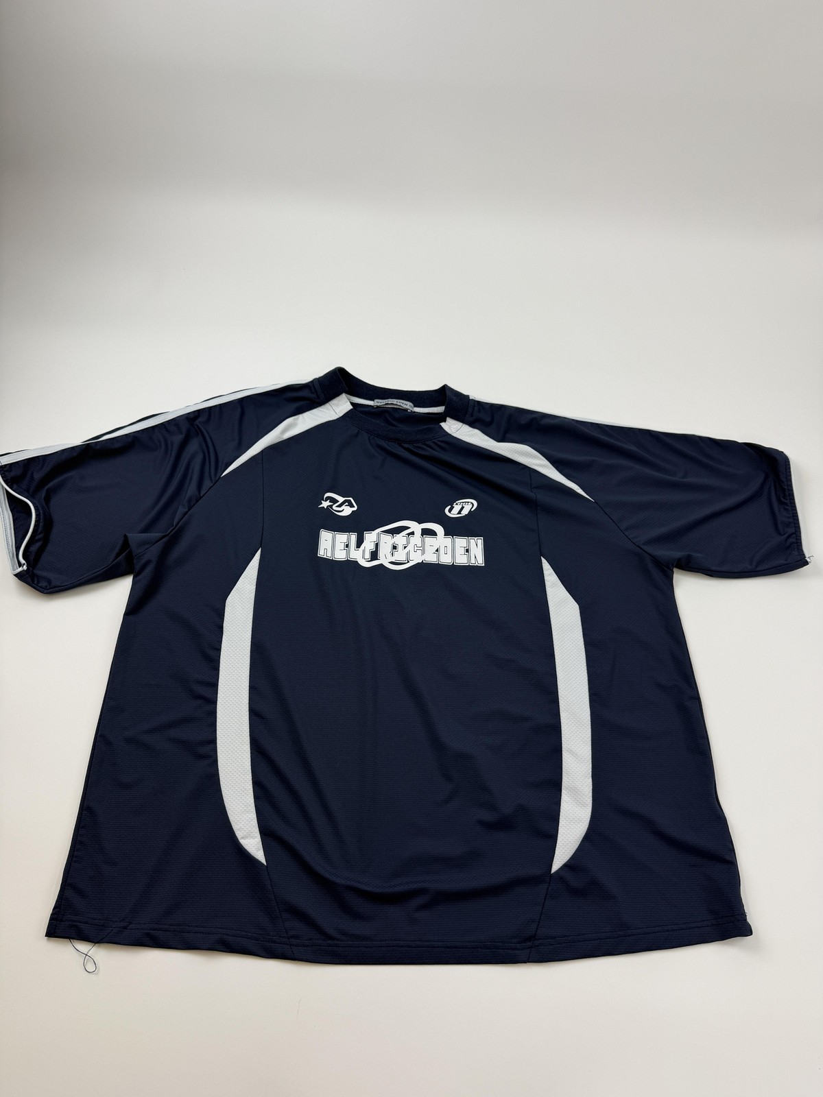 Aelfric Eden Shirt Mens Medium Blue Colorblock Short Sleeve Athletic Jersey Top gallery