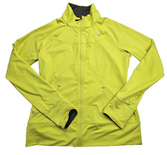 Under Armour Mens Medium Full Zip Light Jacket Lime Green Long Sleeve Stretch