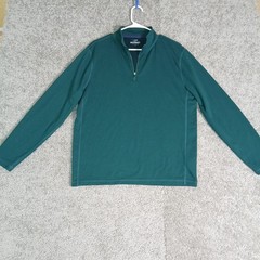 J. Crew Performance Mens LRG Pine Green 1/4 Zip Pullover Poly/Cotton Blend