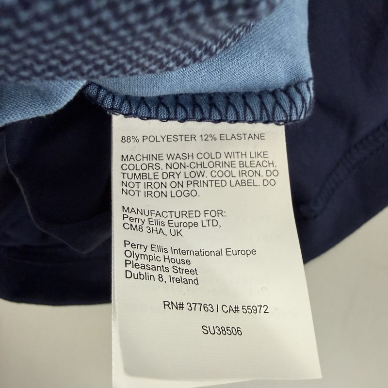 PGA Tour Pullover Quarter Zip Mens Large Navy Blue Stripe Shirt Long Sleeve NWT gallery