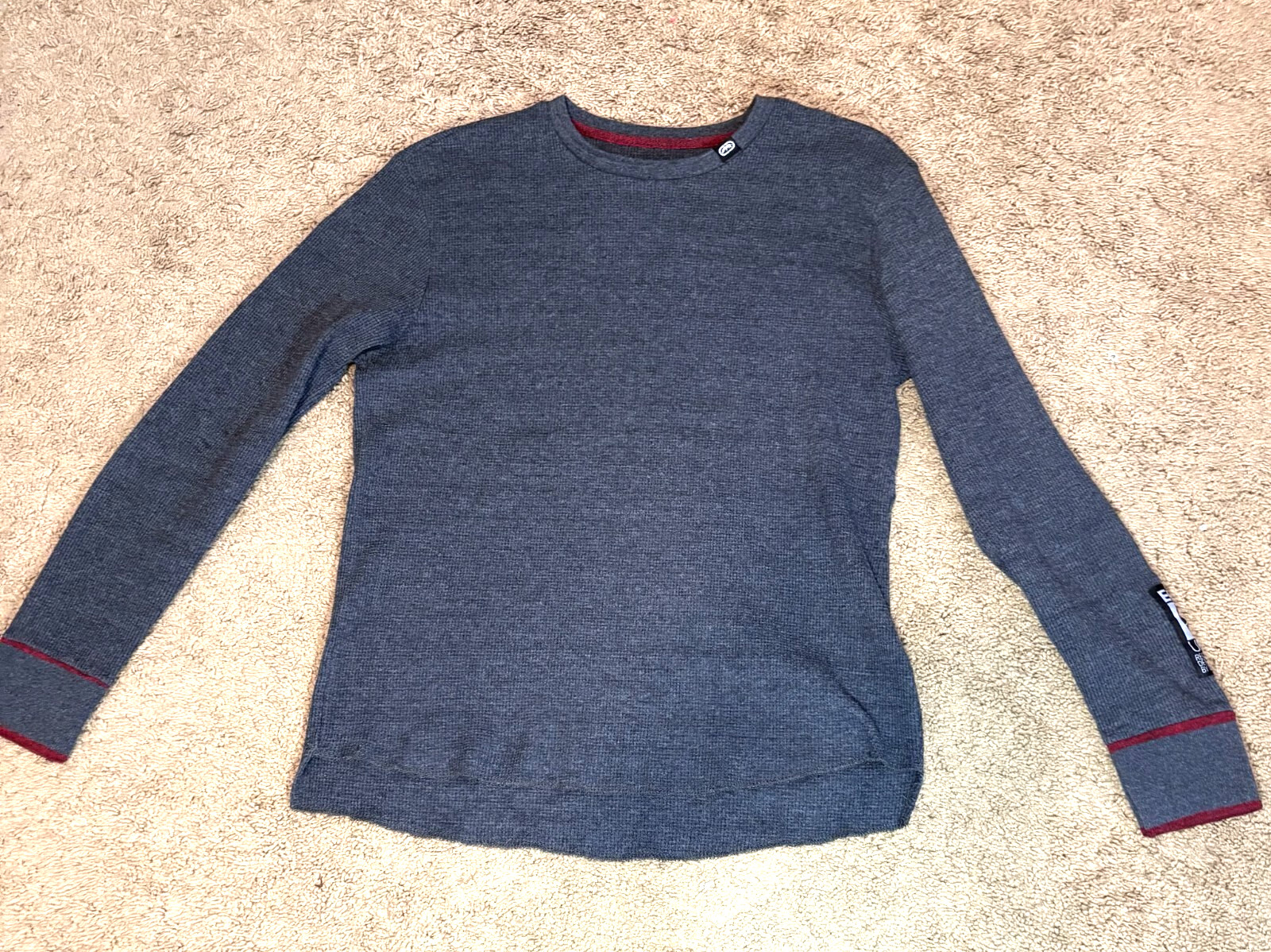 Ecko Unltd Thermal Long Sleeve Mens Large Gray Waffle Knit Classic Top gallery