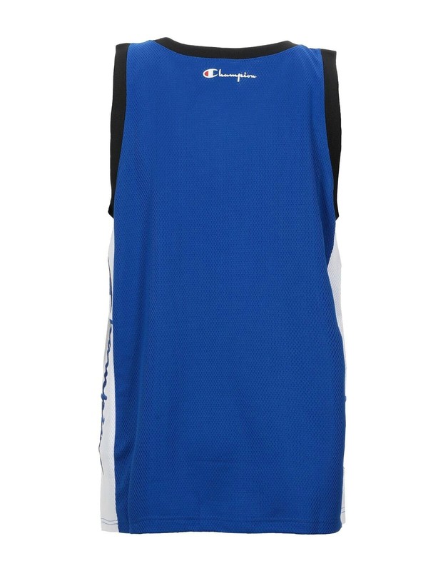 CHAMPION 'Basketball Embroidered Mesh' Tank Top / Vest Men's S Blue/Blk/Wht NWT! gallery