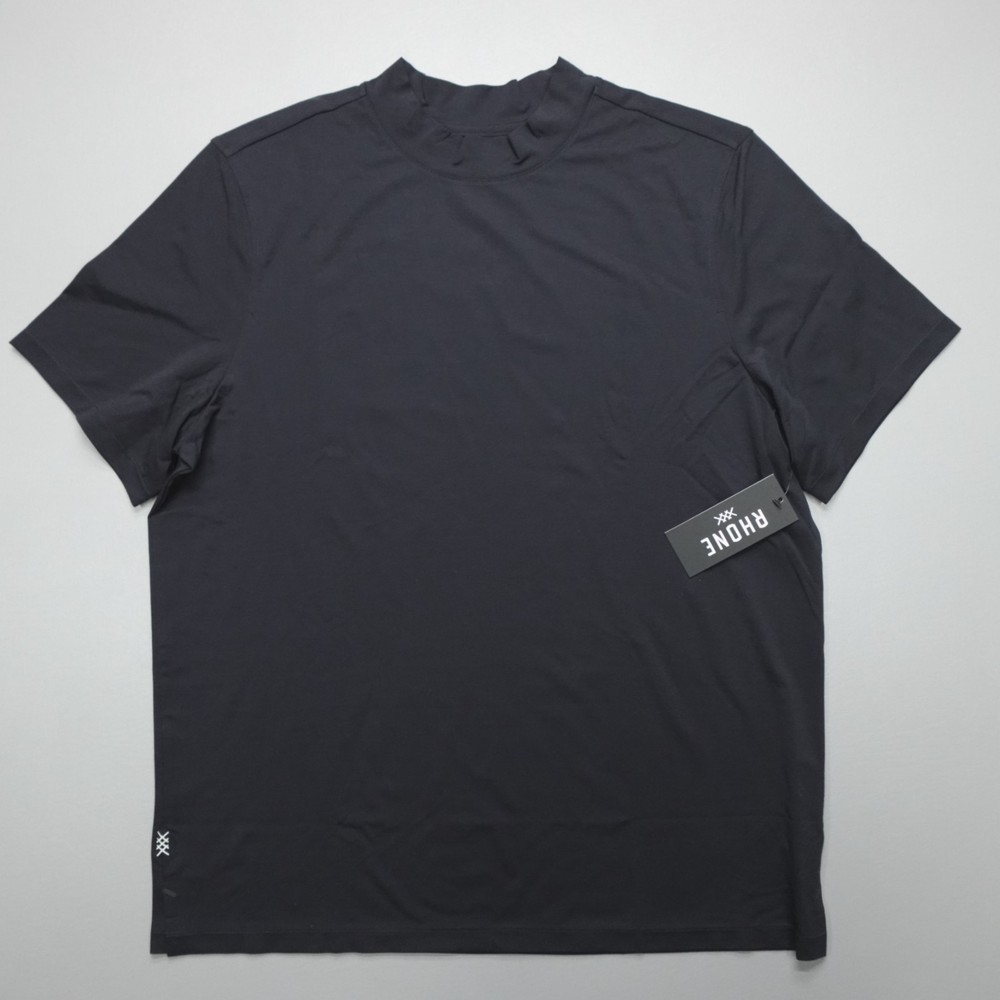 RHONE Elevated Mock Neck SS Modern Performance Tee Men's Size M Slim Fit Black