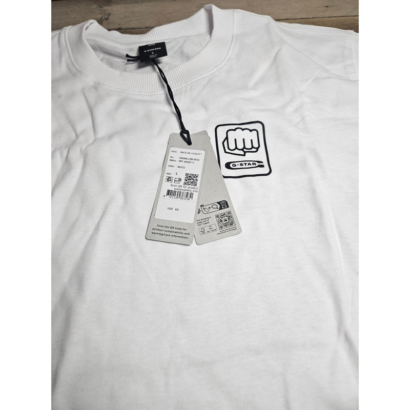 G Star Raw Mens T Shirt White Yellow Size Large gallery