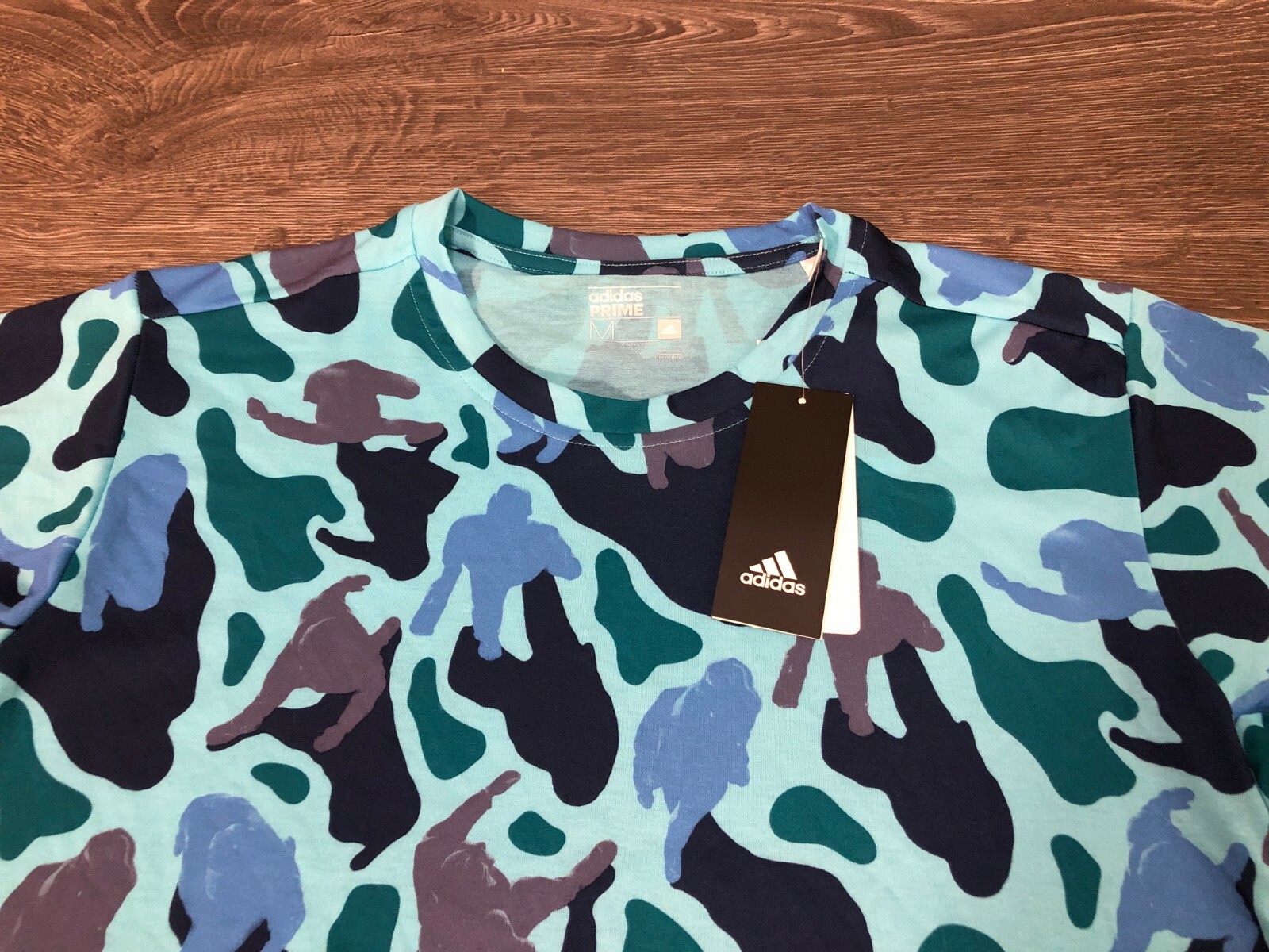 ADIDAS x NERD Pharrell FreeLift Prime Camo T-Shirt Blue Glow/Lucky Blue DH1181 gallery