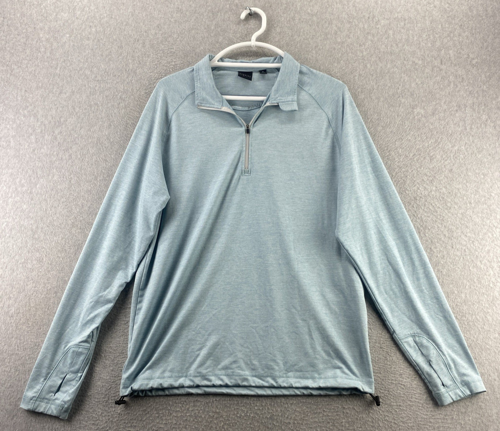 Dunning Golf M Blue Quarter Zip Pullover Long Sleeve Stretch Performance Shirt