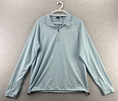 Dunning Golf M Blue Quarter Zip Pullover Long Sleeve Stretch Performance Shirt
