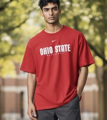 Nike Men’s Ohio State Buckeyes Basketball Graphic T-Shirt Red Defense Size L