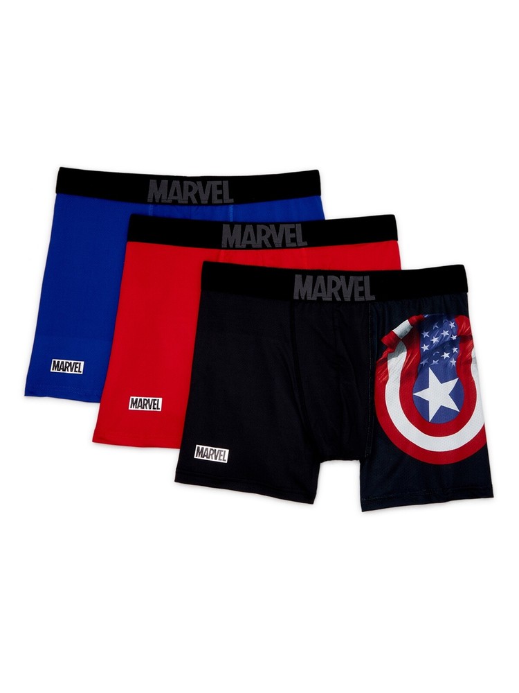 MARVEL CAPTAIN AMERICA 3PACK PERFORMANCE MESH BOXER BRIEFS HERO ELITE SERIES A39