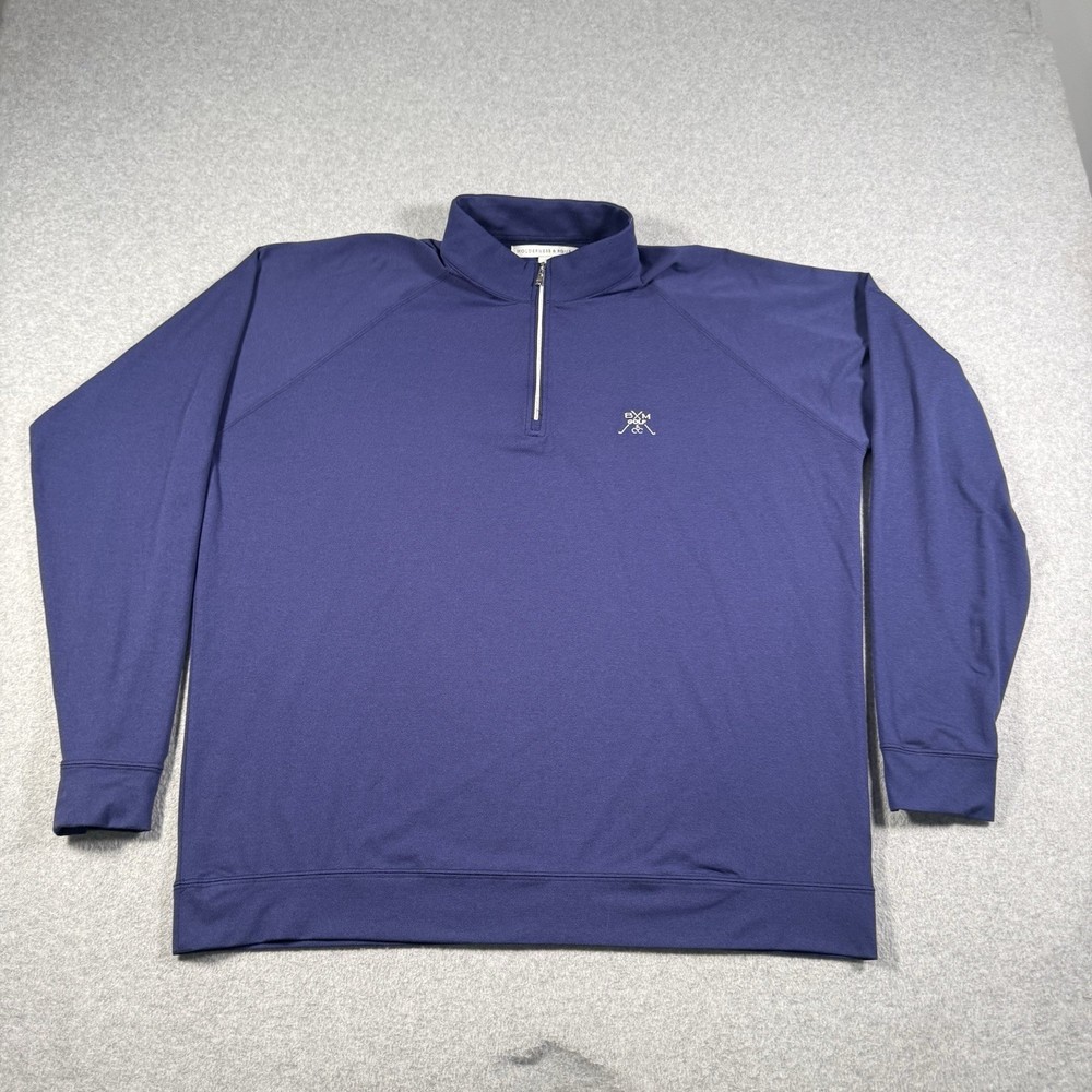 Holderness & Bourne Pullover Mens XL Navy Blue Quarter Zip Golf Tailored Fit