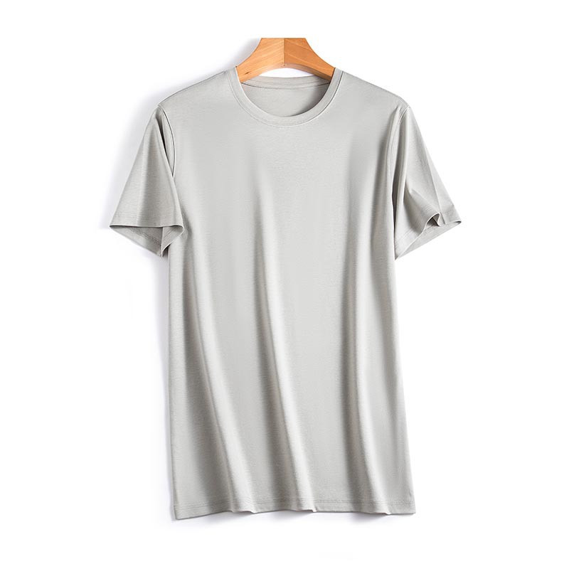 Men's Cotton Short Sleeve T-shirt Cool Men's Crewneck Solid Color Short Sleeve gallery