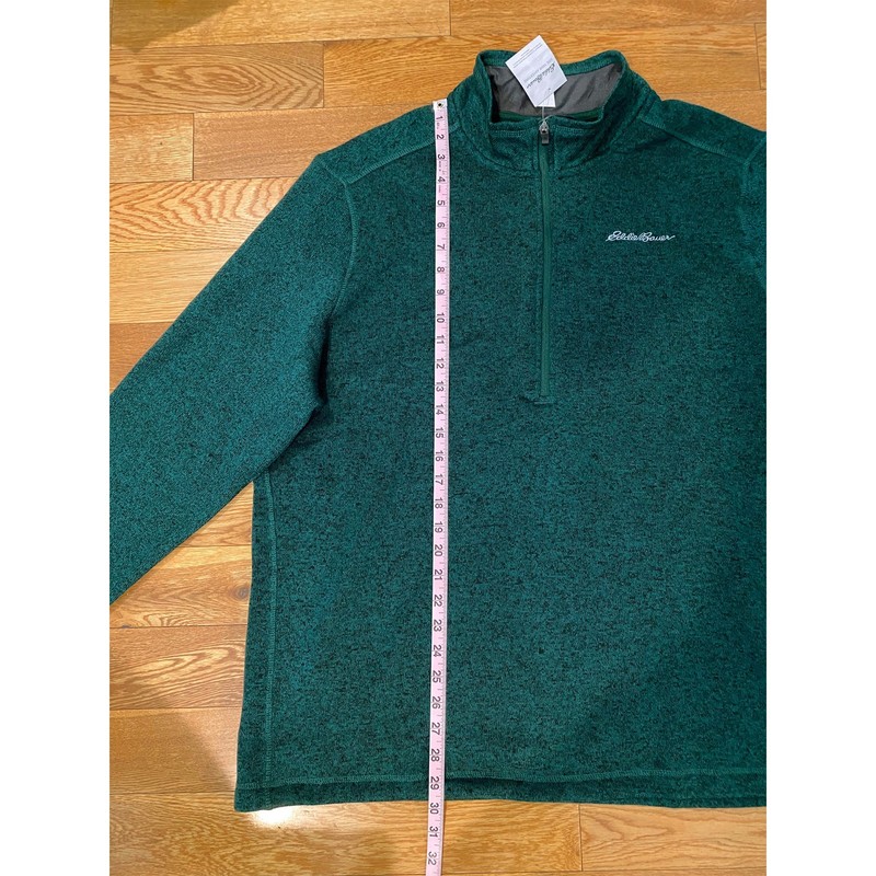 Eddie Bauer Green Half Zip Pullover Mock Neck Sweatshirt Sweater XL NWT gallery