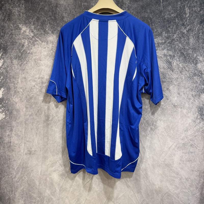 Azure University Short Sleeve Soccer Jersey Blue White Striped Unisex XL Shirt gallery