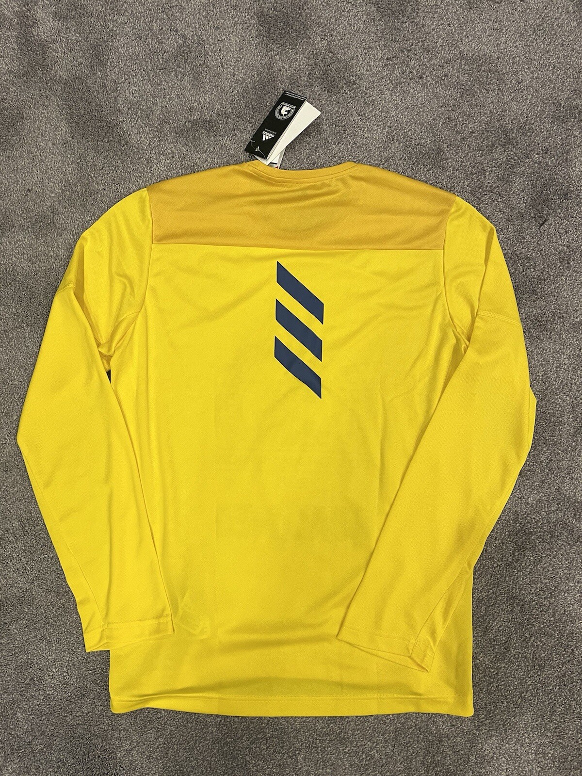 Adidas 2021 Boston Marathon Qualified Qualifiers LS Shirt Yellow Men Size Medium gallery