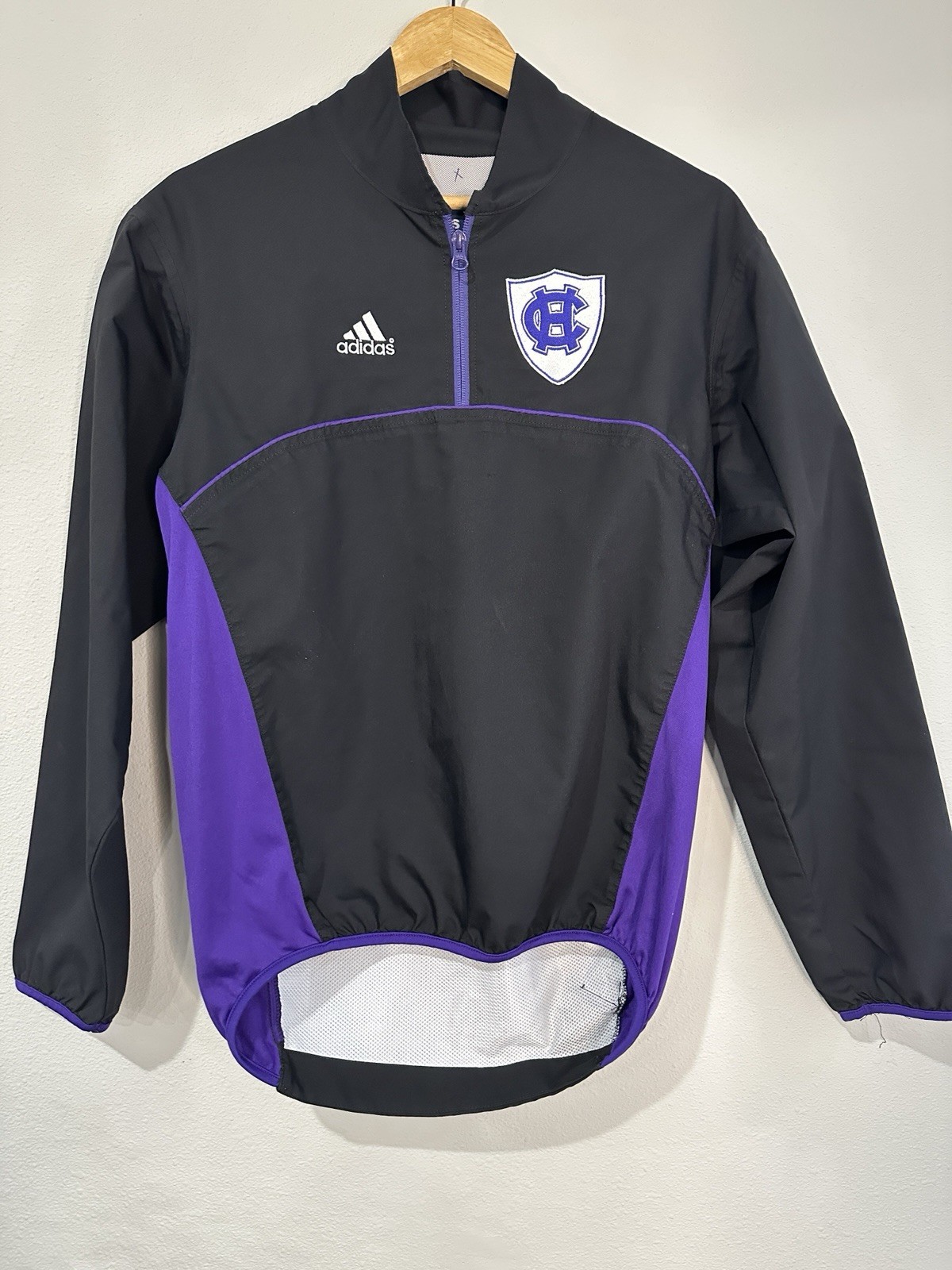 Adidas College Of The Holly Cross Crusaders Quarter Zip Windbreaker Adult S gallery
