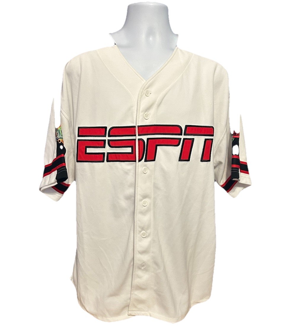 ESPN Zone Baseball Jersey #79 Men Large Button Up White Baseball Tonigjt Stitch gallery