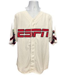 ESPN Zone Baseball Jersey #79 Men Large Button Up White Baseball Tonigjt Stitch