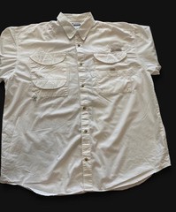 Columbia PFG Men’s Large White Performance Fishing Gear Button Shirt Cotton