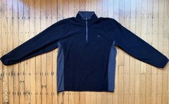 Old Navy Active Men’s 1/4 Zip Mock Neck Pullover Black Gray Long Sleeve Size L