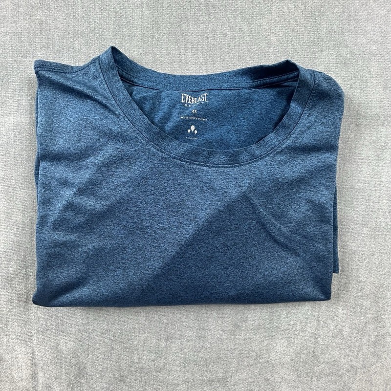 Everlast Sport T-Shirt Mens 4X Short Sleeve Heather Blue Crew Neck Activewear gallery