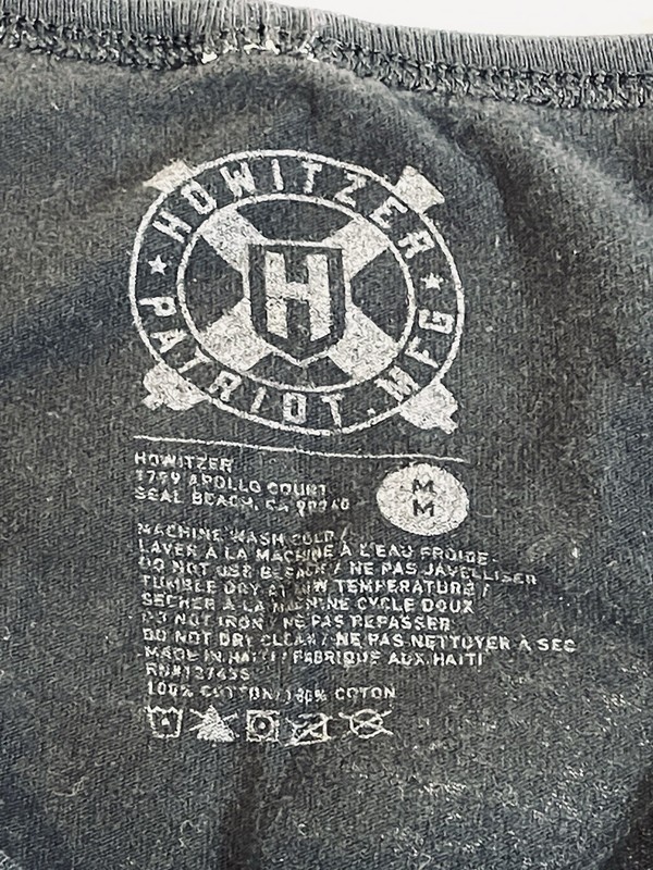 Howitzer Patriot Black Tank Top Mens Medlum Skull Flag Military Excellent gallery